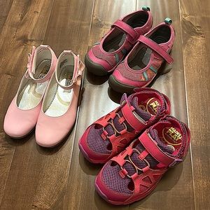 Girls Shoes Bundle Lot 3-pairs Size 3 Stride Rite KEEN Very Good condition